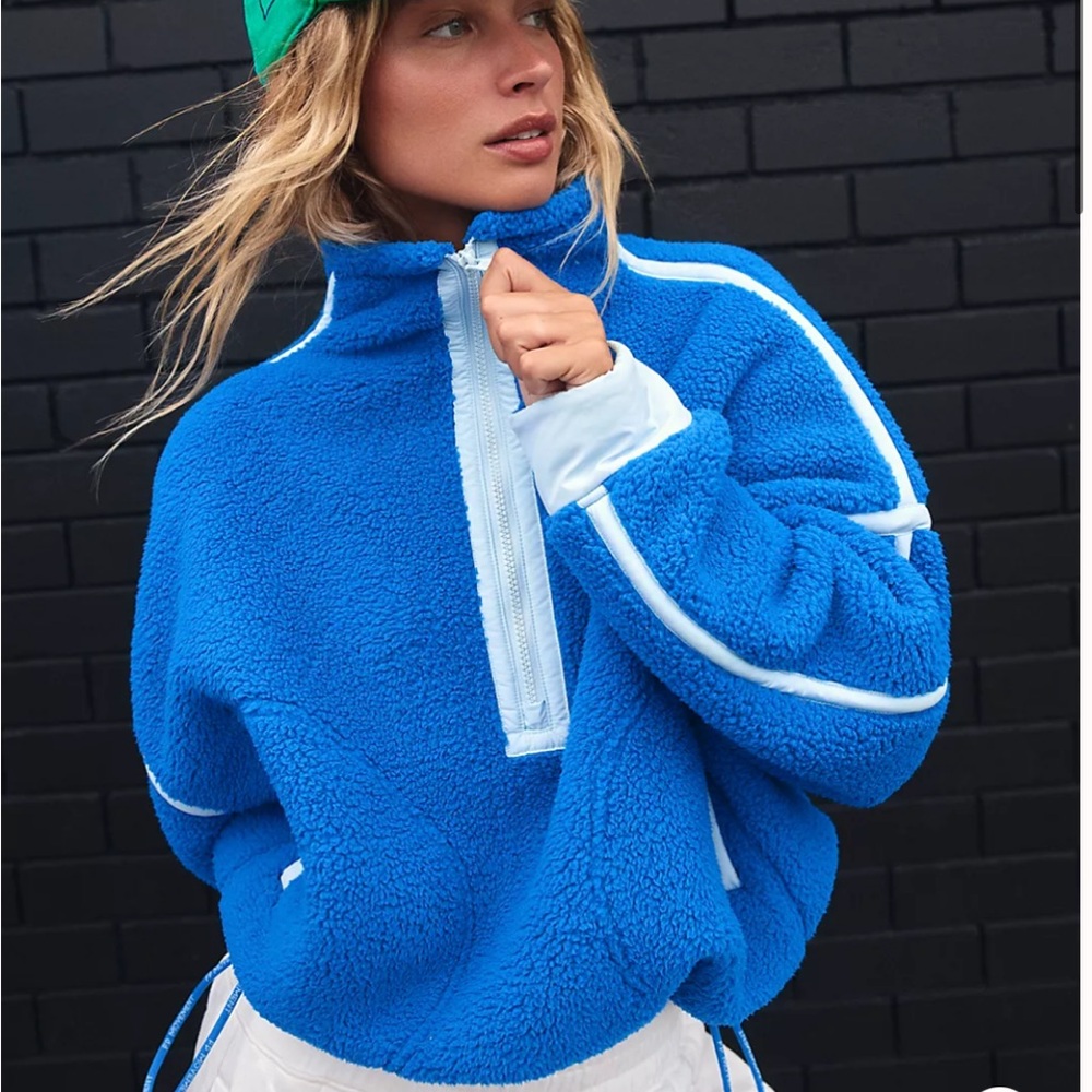 FP Movement by Free People Vibrant Blue Teddy Jacket